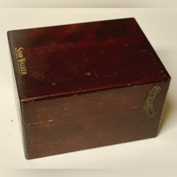 Early 20th Century Vintage SHAW WALKER Antique Hardwood Hinged File Box - Picture 12 of 15